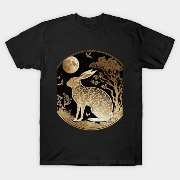 Year of the rabbit chinese zodiac sign gold T-Shirt by Art8085